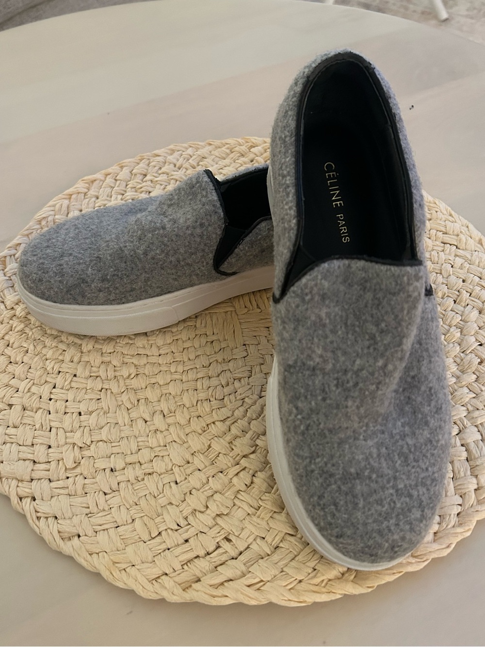Céline Grey Felt Skate Slip-On Sneakers Size 39 | Phoebe Philo Era